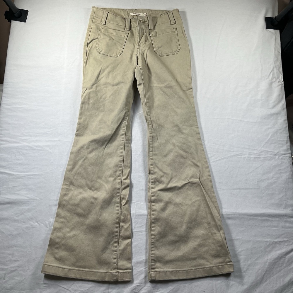 Levi's Super low Flare Khaki Pants Bell Bottom Size 26